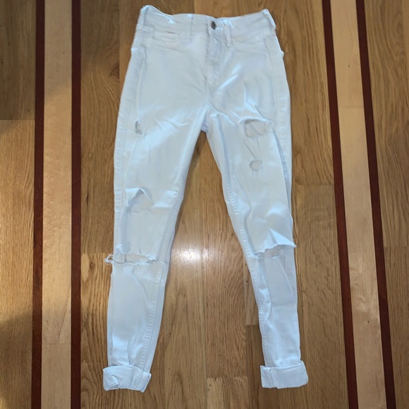 Distressed White Jeans - Picture 3 of 3